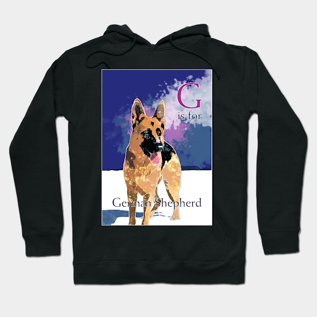 G is for German Shepherd Hoodie by Ludwig Wagner